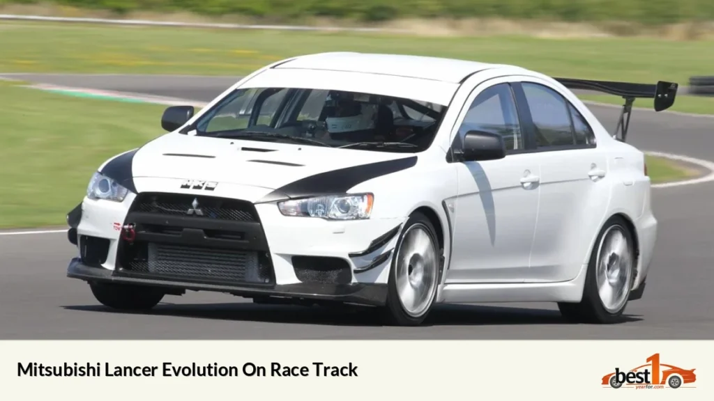 Mitsubishi Lancer Evolution On Race Track